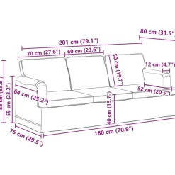 vidaXL Sofás-Juego de Sofá 2 pcs 144 x 80 x 85 cm tela