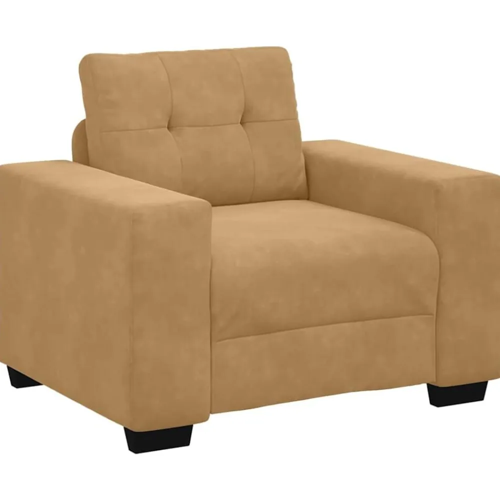 vidaXL Juego de Sofá 3 pcs Marrón 221 x 80 x 80 cm Terciopelo Marrón Online