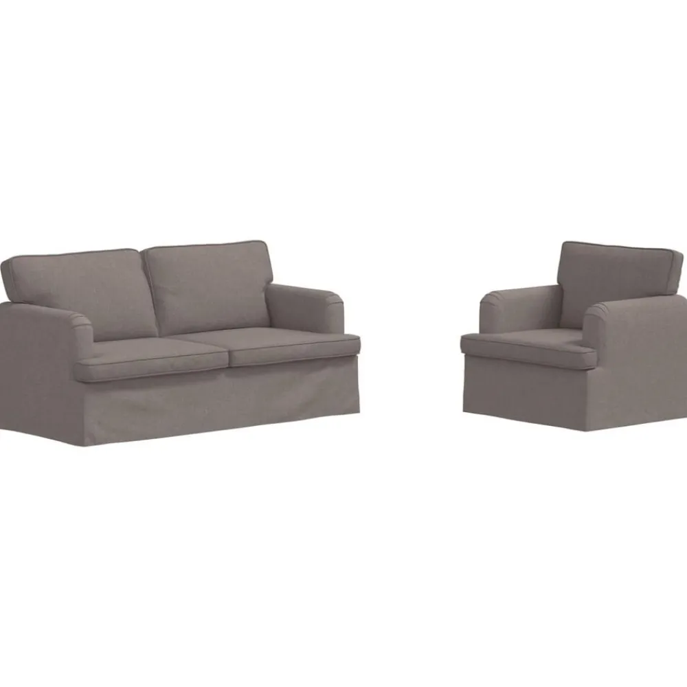 vidaXL Juego de Sofá 2 pcs 162 x 80 x 85 cm tela Taupé Online