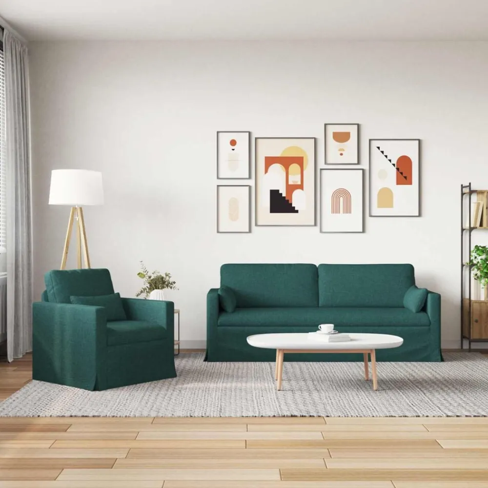 vidaXL Sofás-Juego de Sofá 2 pcs 198 x 78 x 80 cm tela