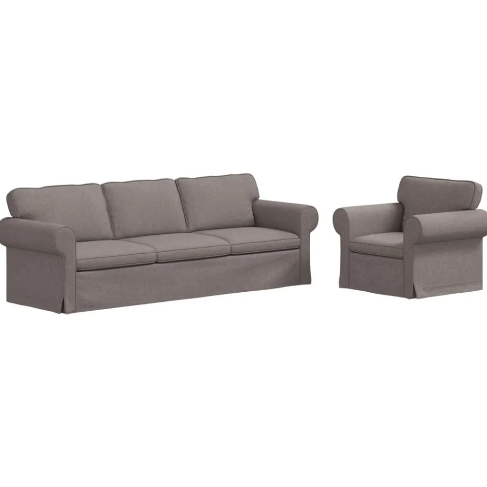 vidaXL Juego de Sofá 2 pcs 245 x 82 x 80 cm tela Taupé Discount