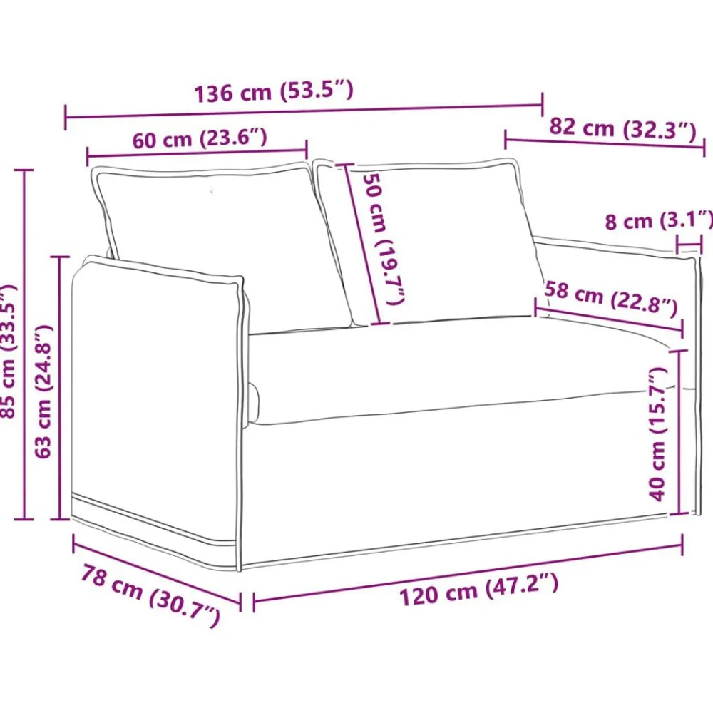 vidaXL Juego de Sofá 2 pcs 136 x 82 x 85 cm Tela Topo Clearance