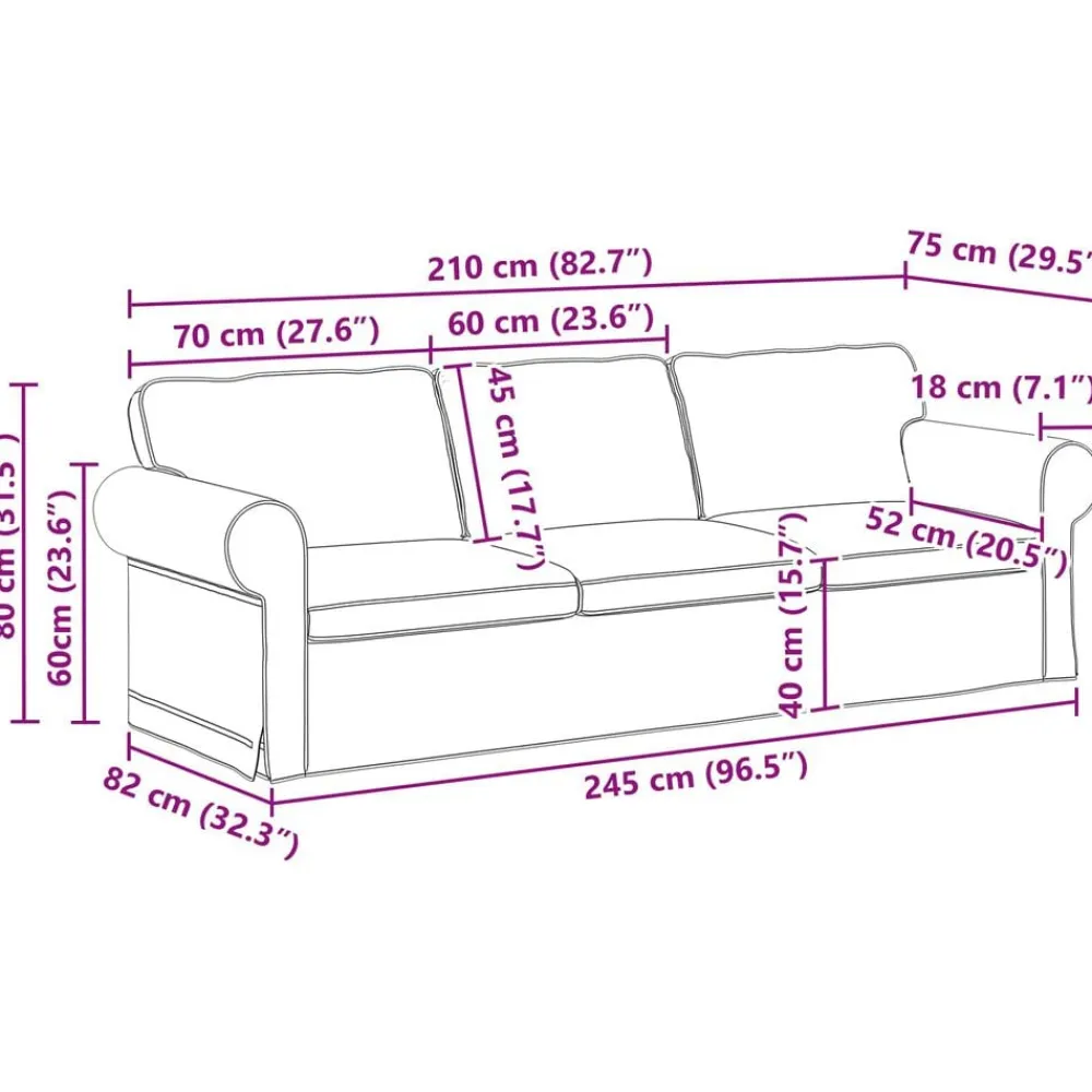 vidaXL Juego de Sofá 2 pcs 245 x 82 x 80 cm tela Azul Discount