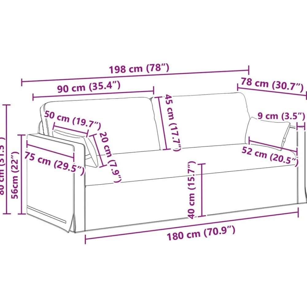 vidaXL Sofás-Juego de Sofá 2 pcs 158 x 78 x 80 cm tela