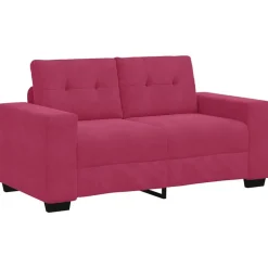vidaXL Sofás-Juego de Sofá 3 pcs Rojo Viento 221 x 80 x 80 cm Terciopelo