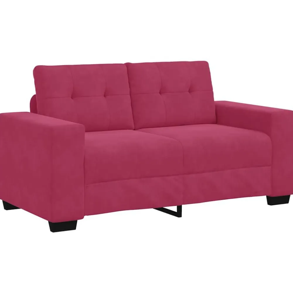 vidaXL Sofás-Juego de Sofá 3 pcs Rojo Viento 221 x 80 x 80 cm Terciopelo
