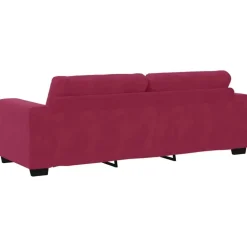 vidaXL Sofás-Juego de Sofá 3 pcs Rojo Viento 221 x 80 x 80 cm Terciopelo