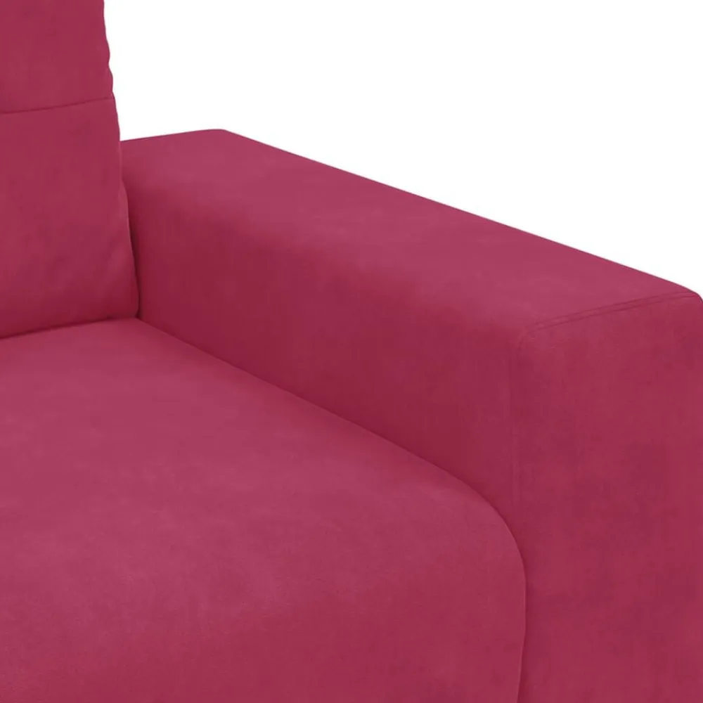 vidaXL Sofás-Juego de Sofá 3 pcs Rojo Viento 221 x 80 x 80 cm Terciopelo