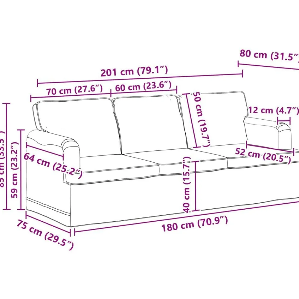 vidaXL Juego de Sofá 2 pcs 144 x 80 x 85 cm tela Crema Clearance