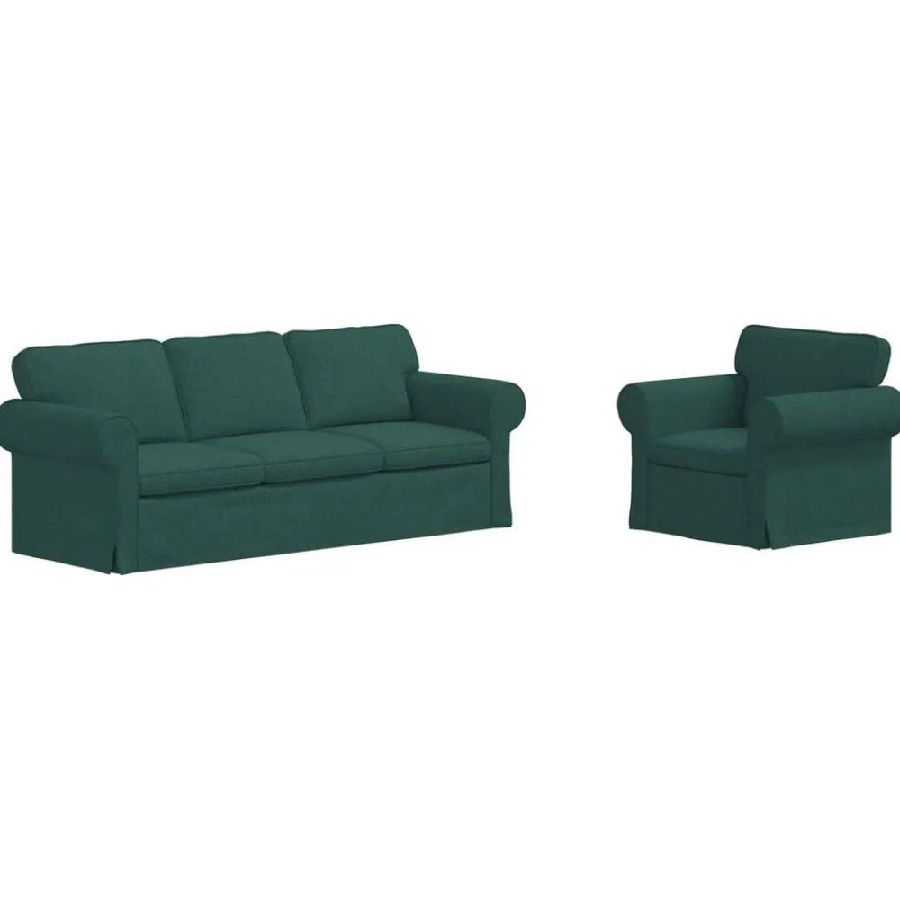 vidaXL Sofás-Juego de Sofá 2 pcs 215 x 82 x 80 cm tela