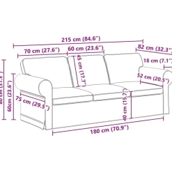 vidaXL Sofás-Juego de Sofá 2 pcs 215 x 82 x 80 cm tela