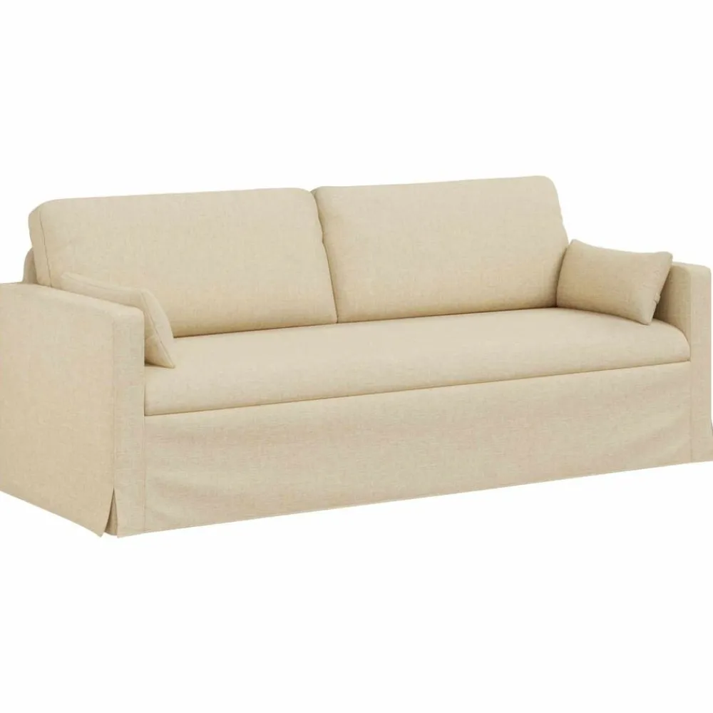 vidaXL Juego de Sofá 2 pcs 198 x 78 x 80 cm tela Crema Online