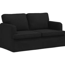vidaXL Juego de Sofá 2 pcs 144 x 80 x 85 cm tela Negro Outlet