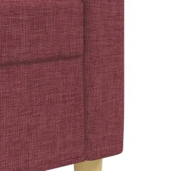 vidaXL Juego de sofá 3 piezas con reposapiés y cojines tela rojo tinto Rojo vino tinto Online