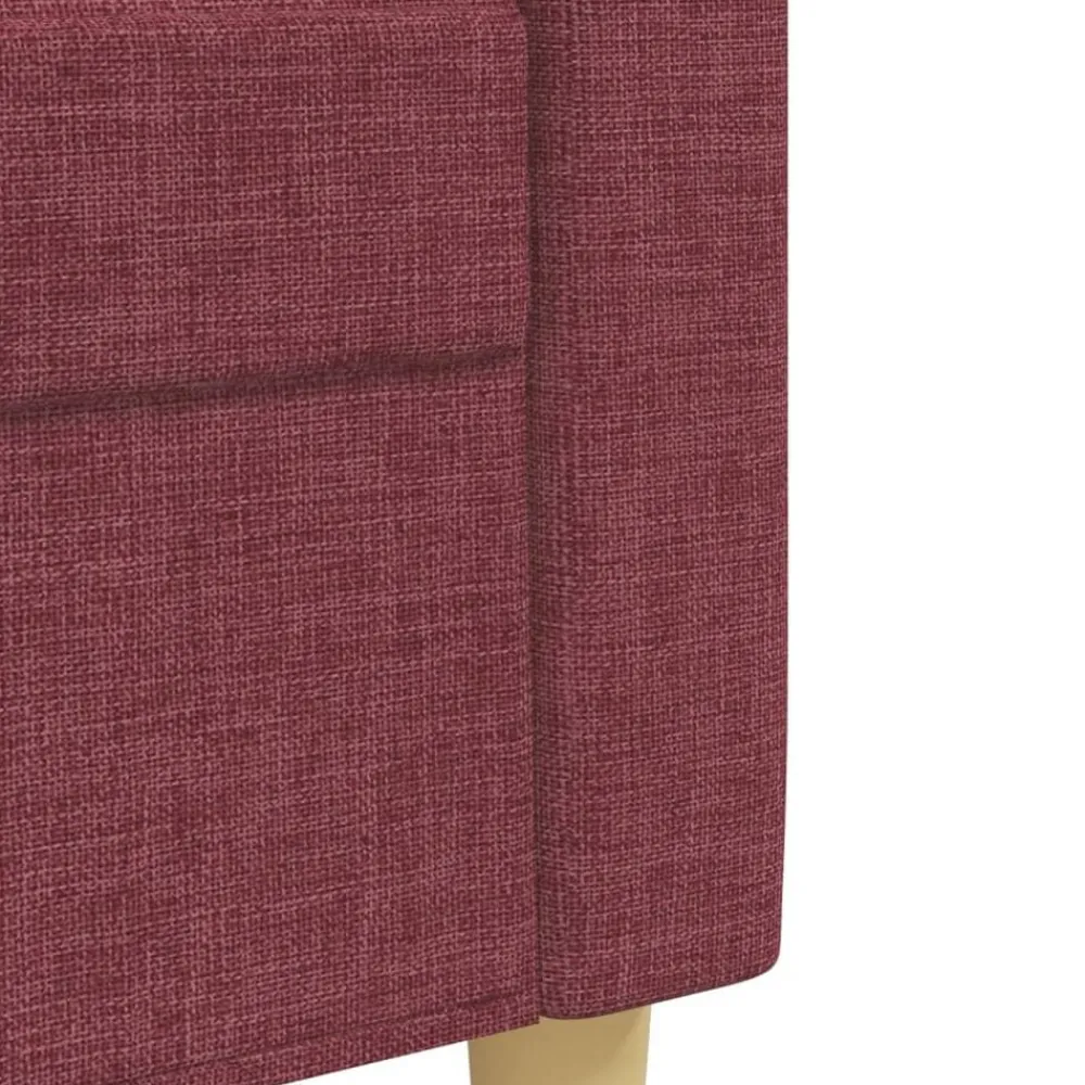 vidaXL Juego de sofá 3 piezas con reposapiés y cojines tela rojo tinto Rojo vino tinto Online