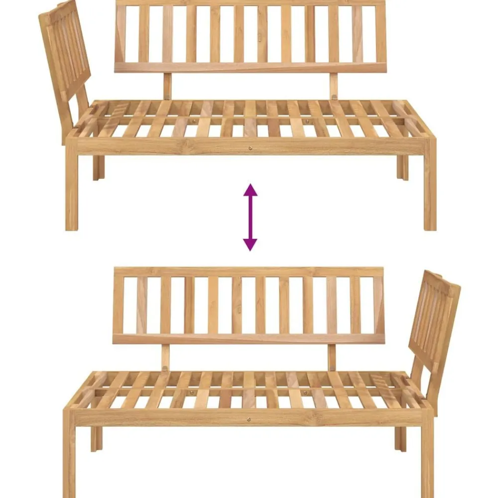 vidaXL Conjuntos De Muebles-Juego de Sofá con cojín 5 pcs Antracita Madera de Acacia Sólida