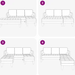 vidaXL Sofás-Juego de Sofá con cojín 2 pcs Poliéster