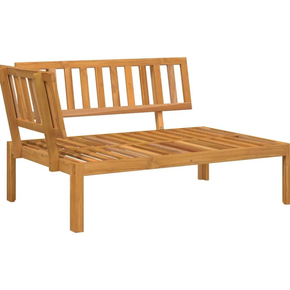 vidaXL Conjuntos De Muebles-Juego de Sofá Hoja 2 pcs Patrón de hoja Madera de Acacia Sólida