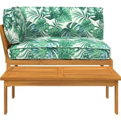 vidaXL Conjuntos De Muebles-Juego de Sofá Hoja 2 pcs Patrón de hoja Madera de Acacia Sólida