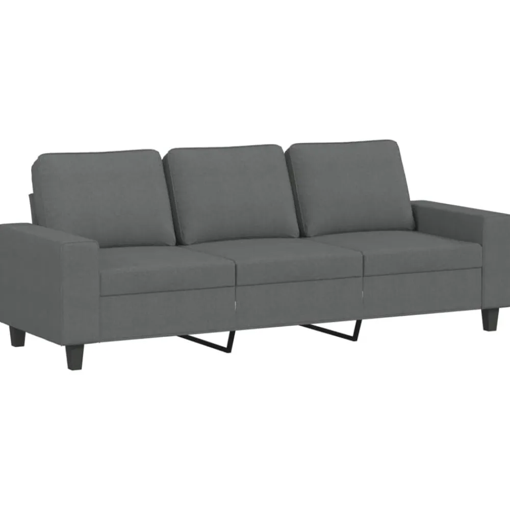 vidaXL Juego de sofás 3 piezas tela Gris oscuro New