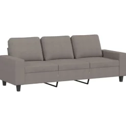 vidaXL Sofás-Juego de sofás 3 piezas tela gris taupe