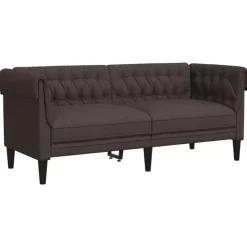vidaXL Juego de sofás 2 piezas tela marrón oscuro Marrón oscuro Sale