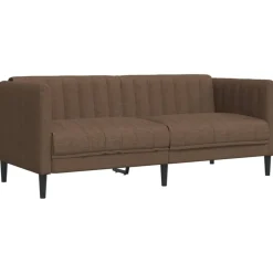 vidaXL Juego de sofás 3 piezas tela marrón Marrón Clearance
