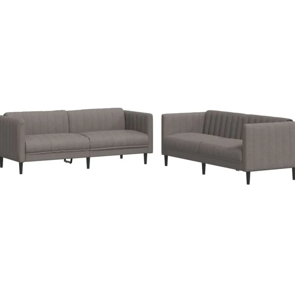 vidaXL Juego de sofás 2 piezas tela gris taupe Taupé Sale