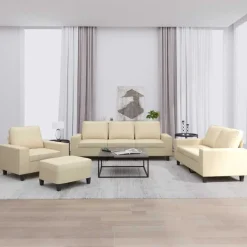 vidaXL Sofás-Juego de sofás 4 piezas tela color