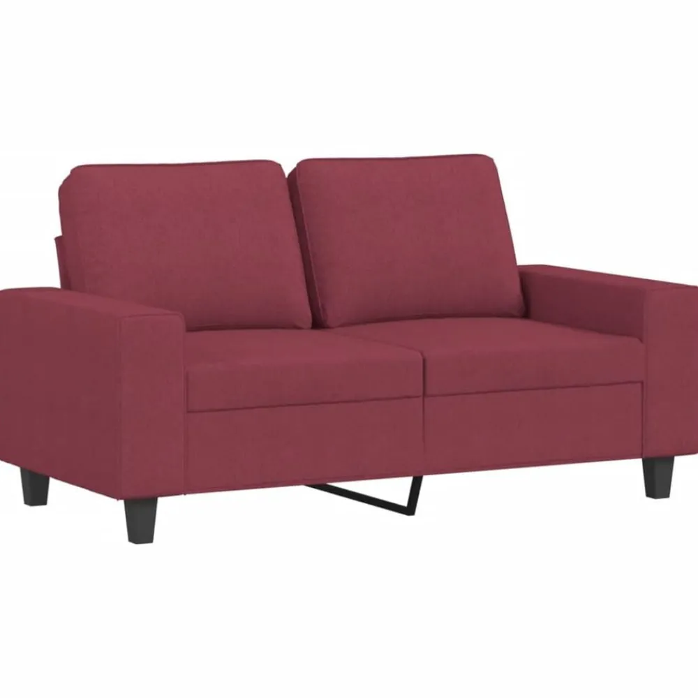 vidaXL Sofás-Juego de sofás 4 piezas tela rojo tinto