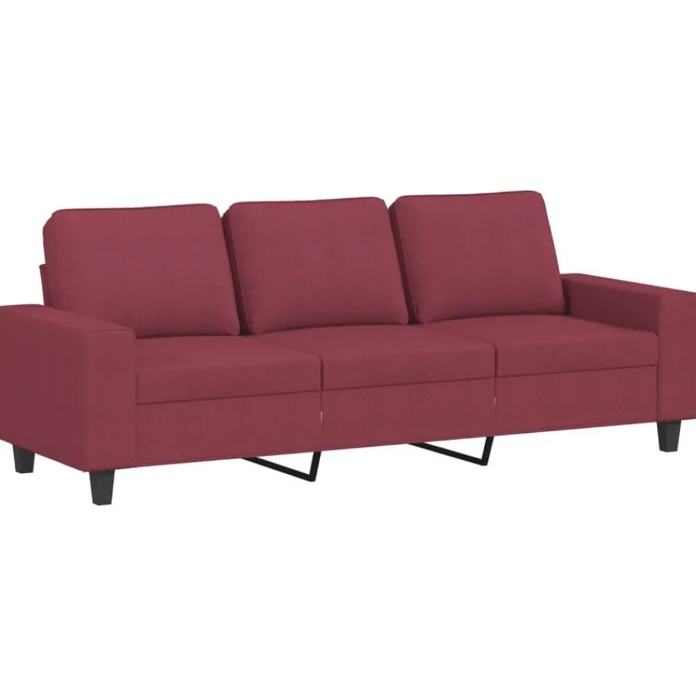 vidaXL Sofás-Juego de sofás 4 piezas tela rojo tinto