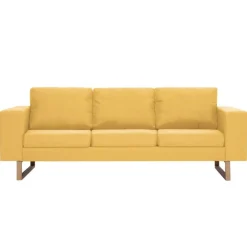 vidaXL Juego de sofás 2 piezas de tela Amarillo New