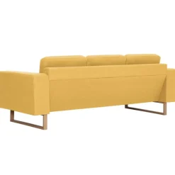 vidaXL Juego de sofás 2 piezas de tela Amarillo New