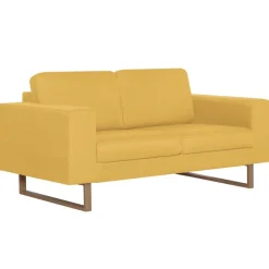 vidaXL Juego de sofás 2 piezas de tela Amarillo New