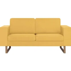 vidaXL Juego de sofás 2 piezas de tela Amarillo New