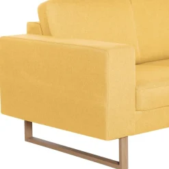vidaXL Juego de sofás 2 piezas de tela Amarillo New