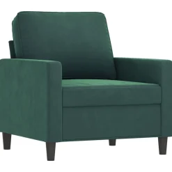 vidaXL Juego de sofás 4 piezas terciopelo Verde oscuro New