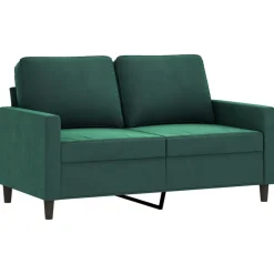 vidaXL Juego de sofás 4 piezas terciopelo Verde oscuro New
