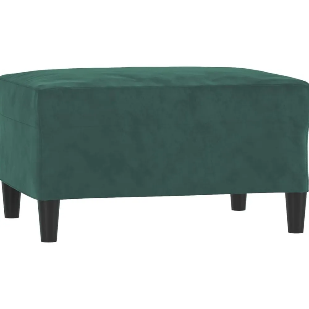 vidaXL Juego de sofás 4 piezas terciopelo Verde oscuro New