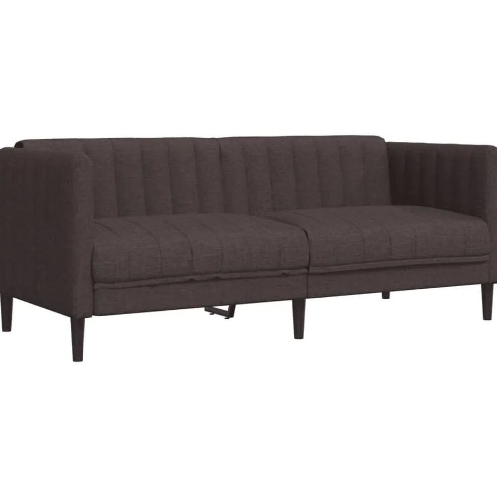 vidaXL Juego de sofás 2 piezas tela marrón oscuro Marrón oscuro Clearance