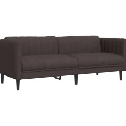 vidaXL Juego de sofás 2 piezas tela marrón oscuro Marrón oscuro Clearance