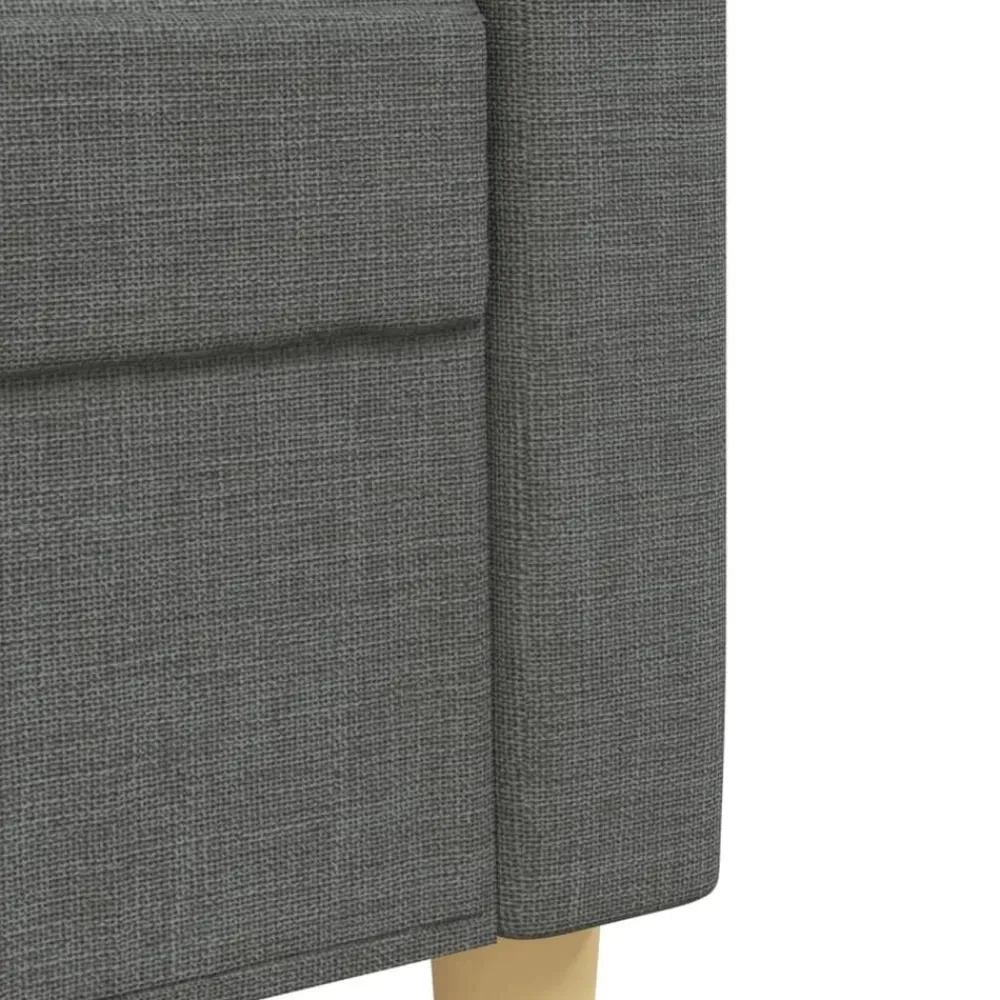 vidaXL Juego de sofás 4 pzas con reposapiés y cojines tela Gris oscuro Outlet