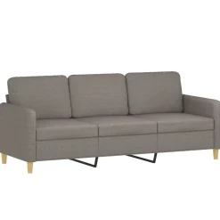 vidaXL Sofás-Juego de sofás con cojines 2 piezas tela gris taupe