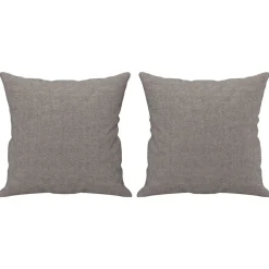 vidaXL Sofás-Juego de sofás con cojines 2 piezas tela gris taupe
