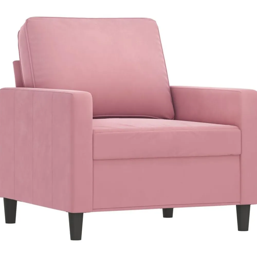 vidaXL Juego de sofás con cojines 3 piezas terciopelo Rosa Hot
