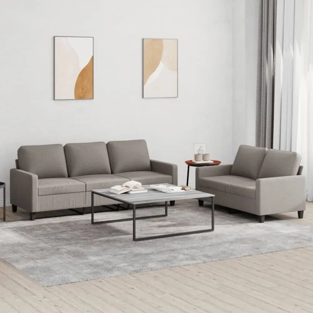 vidaXL Juego de sofás con cojines 2 piezas tela gris taupe Taupé Sale