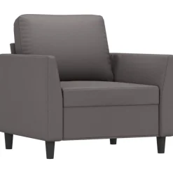 vidaXL Juego de sofás con cojines 4 piezas cuero sintético Gris New