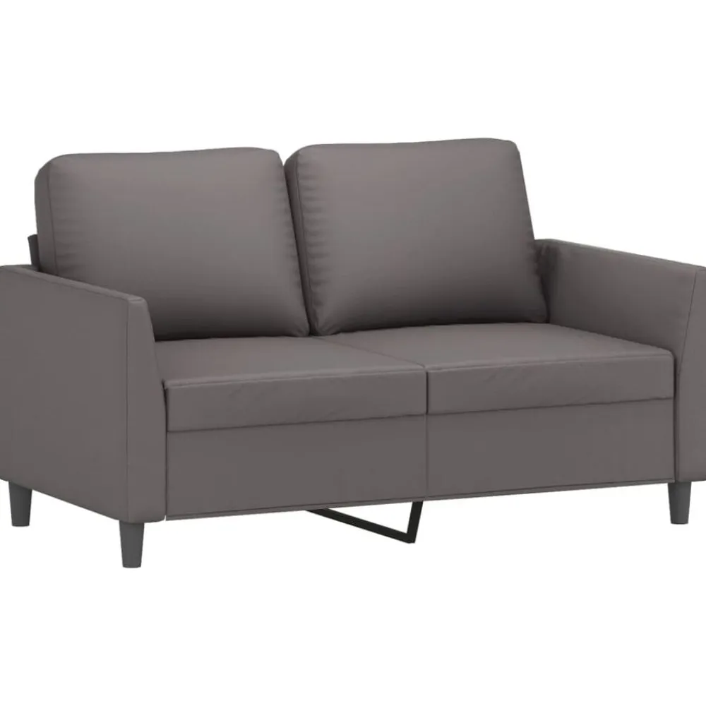 vidaXL Juego de sofás con cojines 4 piezas cuero sintético Gris New