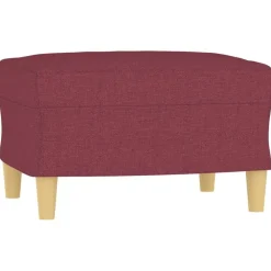 vidaXL Juego de sofás con cojines 3 piezas tela rojo tinto Rojo vino tinto Hot