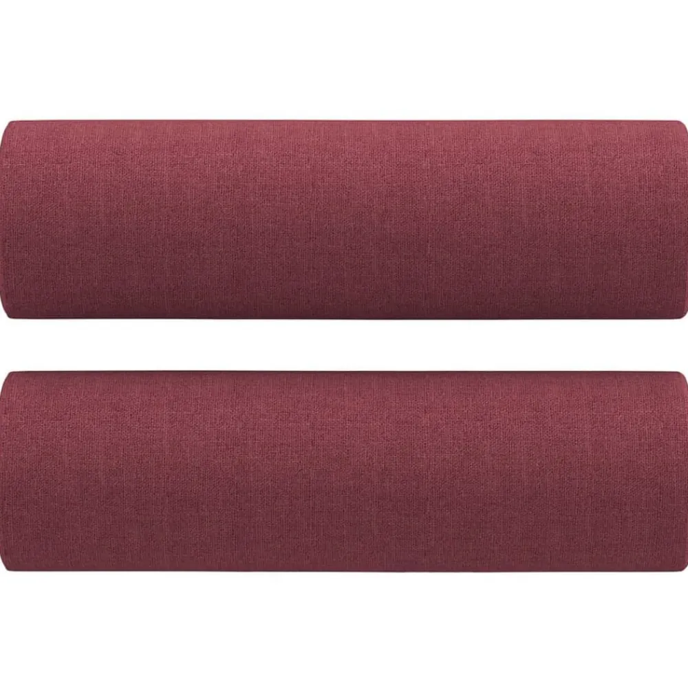 vidaXL Juego de sofás con cojines 3 piezas tela rojo tinto Rojo vino tinto Hot